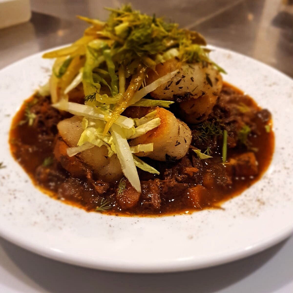 A beef stew served at ThewitchEZ